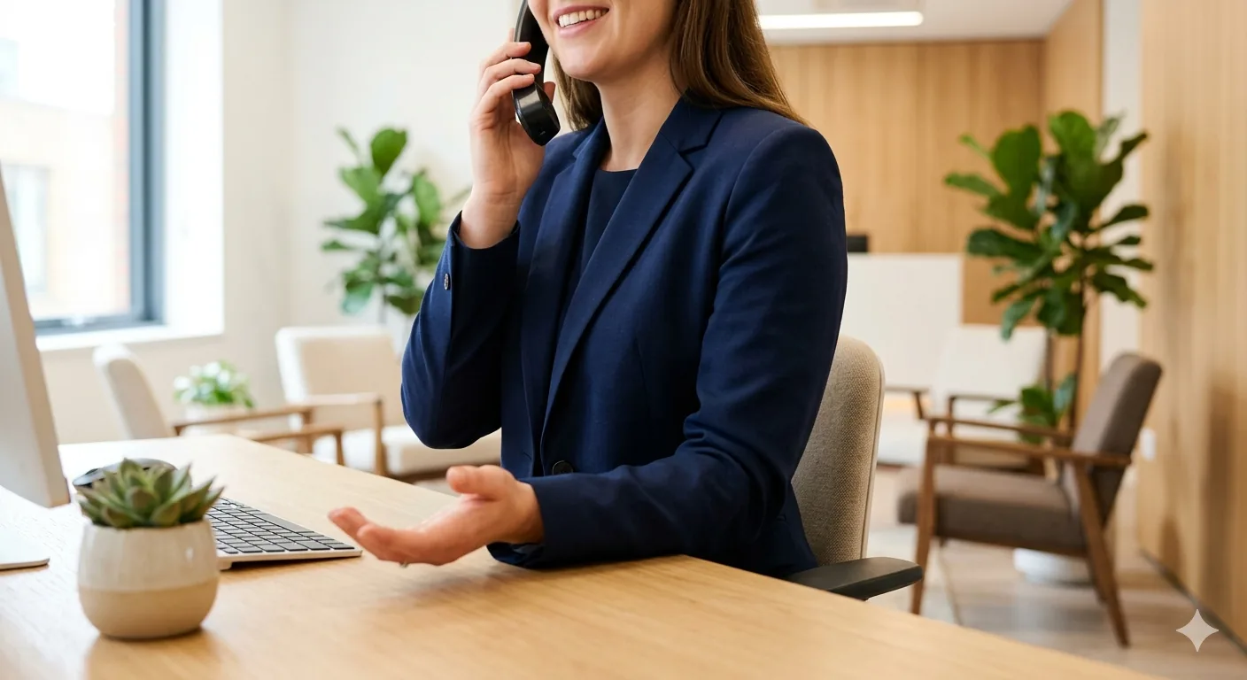 An SP Legal Solutions professional taking a client call